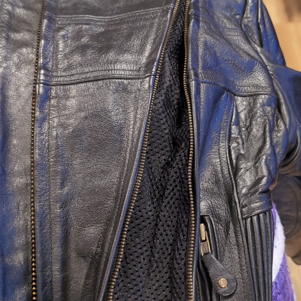 Screaming Eagle Motorcycle Biker Black Leather Jacket - Picture 16 of 16
